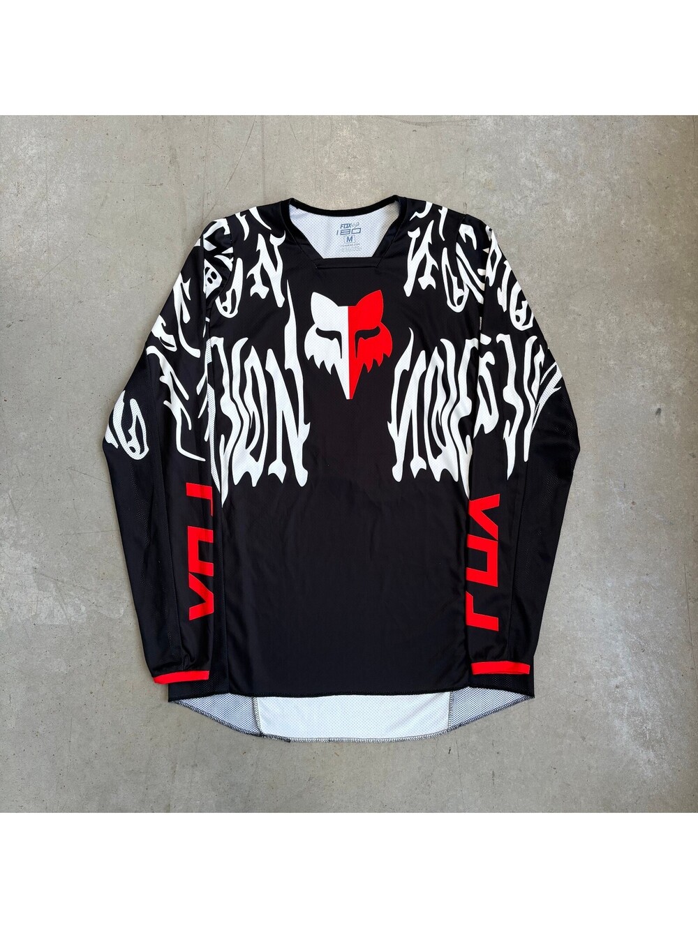 Fox Racing All Over Print Graphic Racing Jersey Medium Black